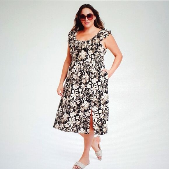 NEW XXL/17 Ava & Viv Ruffle Sleeveless A Line Dress With Side Pockets  NWT - Picture 1 of 4